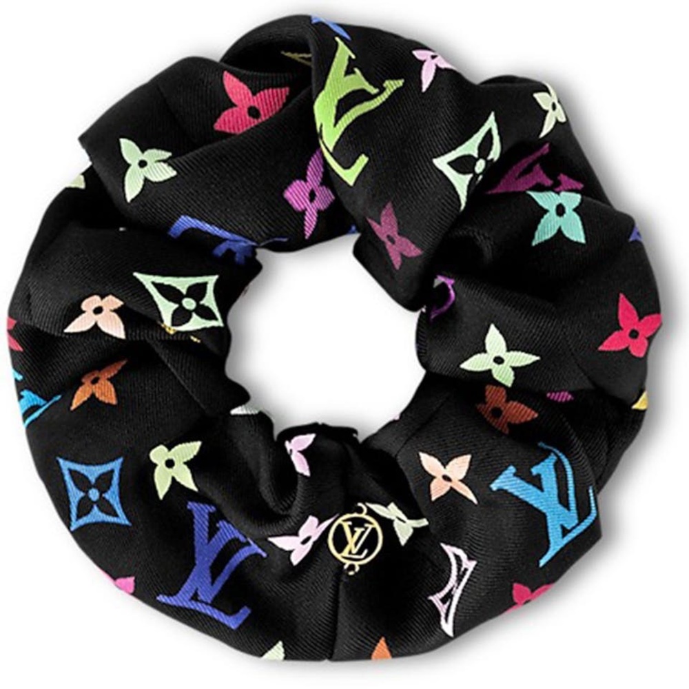 LV x TM Murakami Monogram Black Multicolor Chouchou Hair Scrunchie M96072